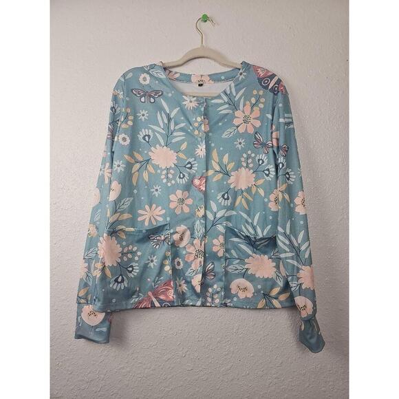 NWT Multicolored Floral Button-Up Cardigan Womens Small Long Sleeves - Picture 1 of 4